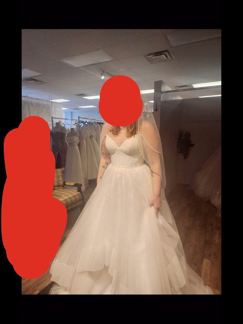 Wedding dress and veil for sale